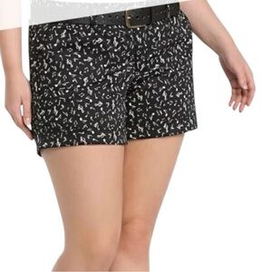 Torrid Sateen Black & White Music Note Cuffed Shorts